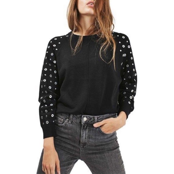 RARE Topshop Grommets Sweater Size 8 - Picture 1 of 5